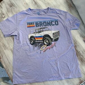 Ford Bronco Sunset Graphic Tee Lavender Purple Size M